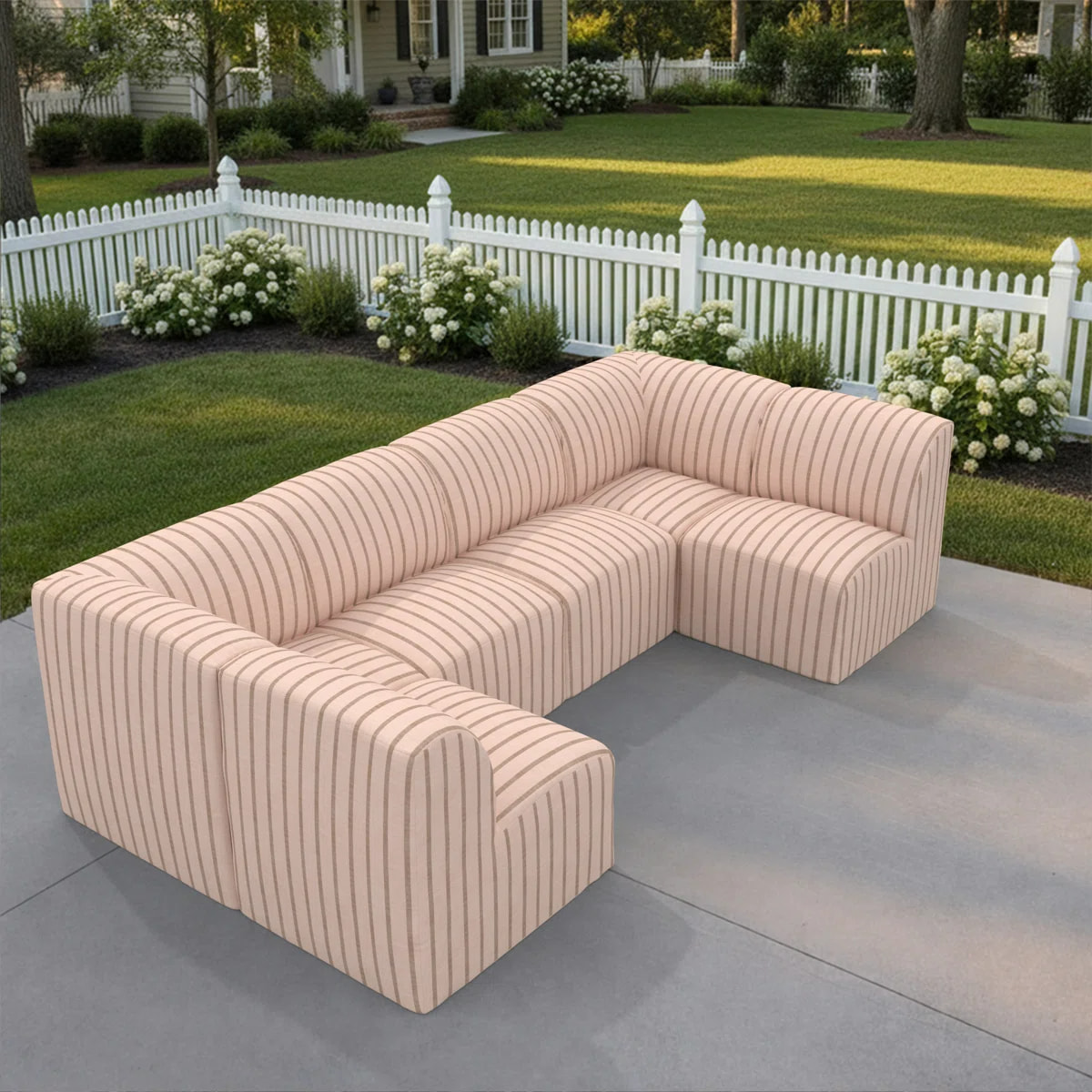 Colorful Patio Water-resisant Modular Sectional Compressed Sofa Set