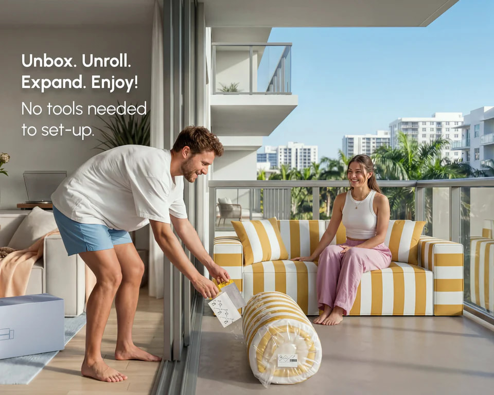 Outdoor Waterproof Compressed Sofa for Patios and Balconies