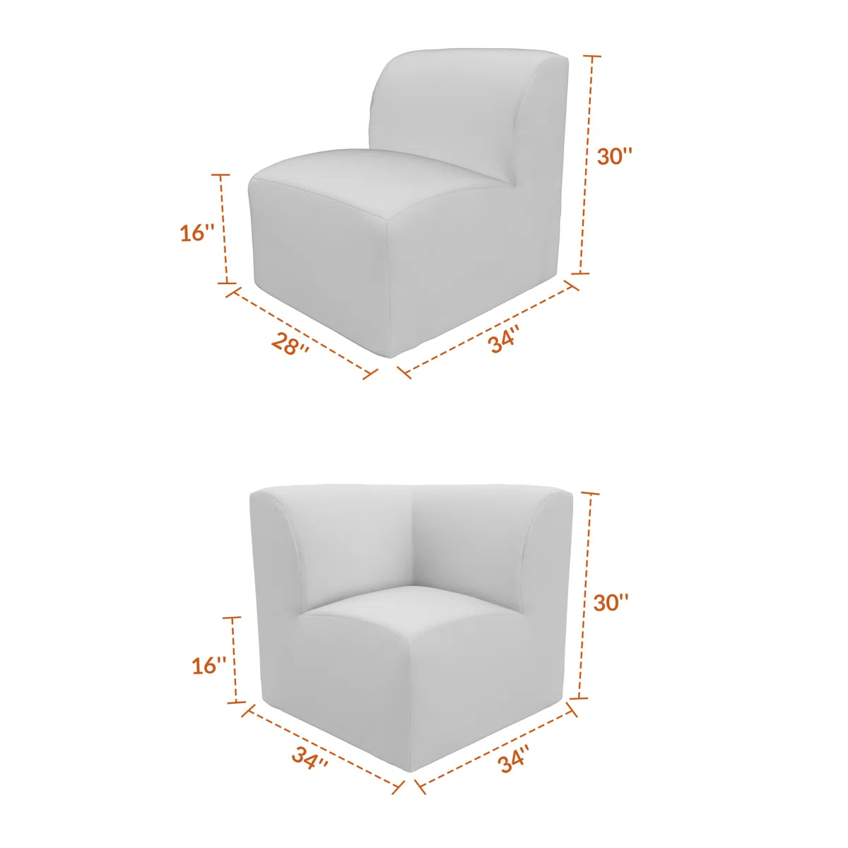 Colorful Patio Water-resisant Modular Sectional Compressed Sofa Set