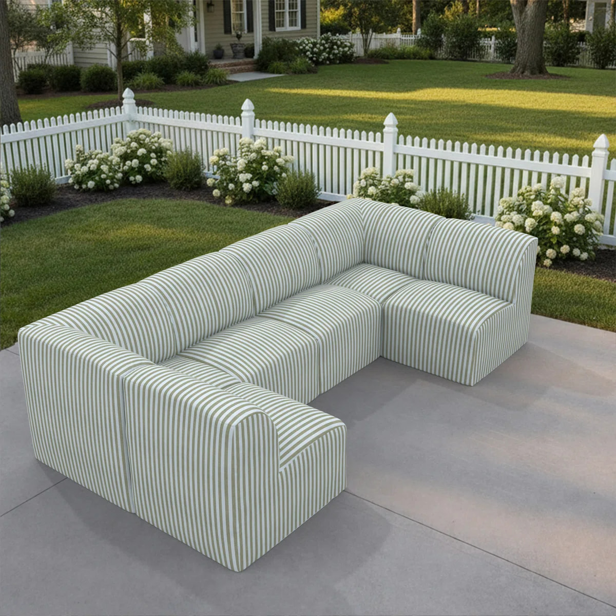 Colorful Patio Water-resisant Modular Sectional Compressed Sofa Set