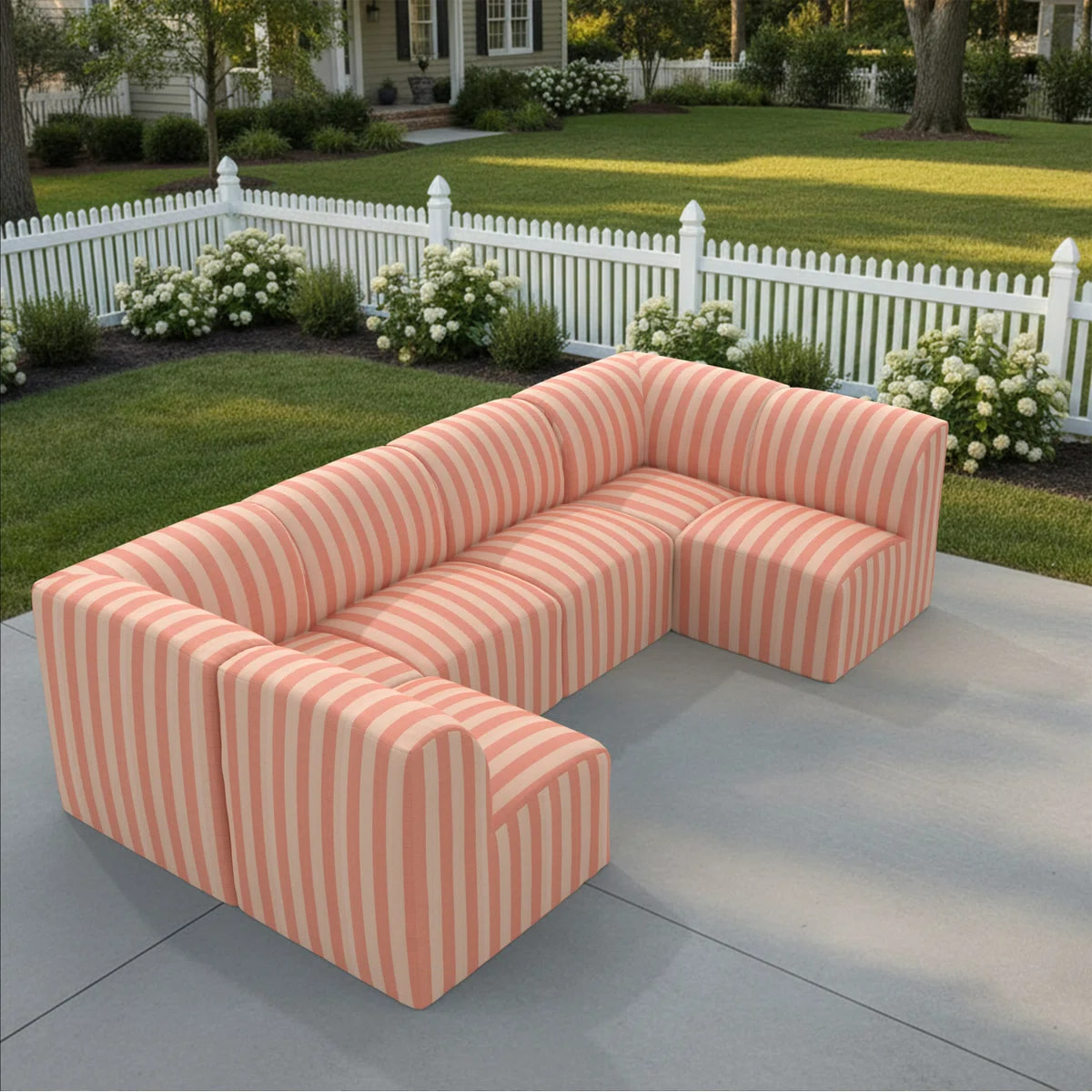 Colorful Patio Water-resisant Modular Sectional Compressed Sofa Set