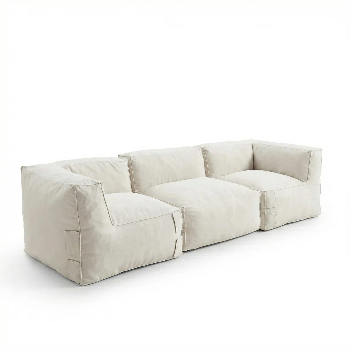 Outdoor Olefin Bean Bag Sectional Sofa With Compressiable Shredded Foam Fill