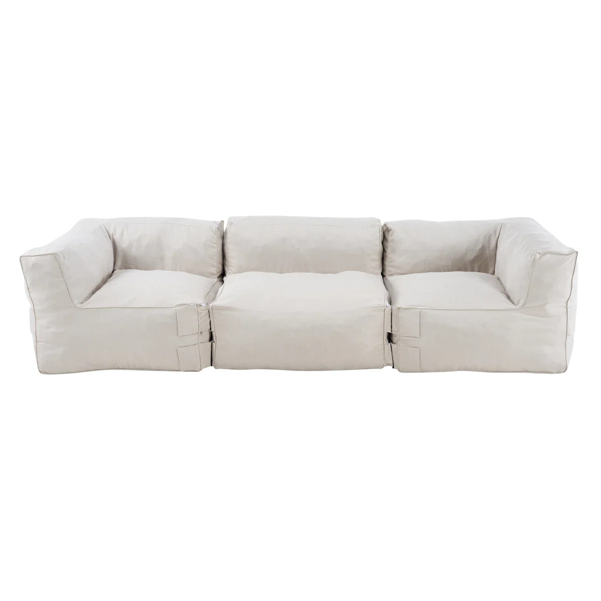 Outdoor Olefin Bean Bag Sectional Sofa With Compressiable Shredded Foam Fill