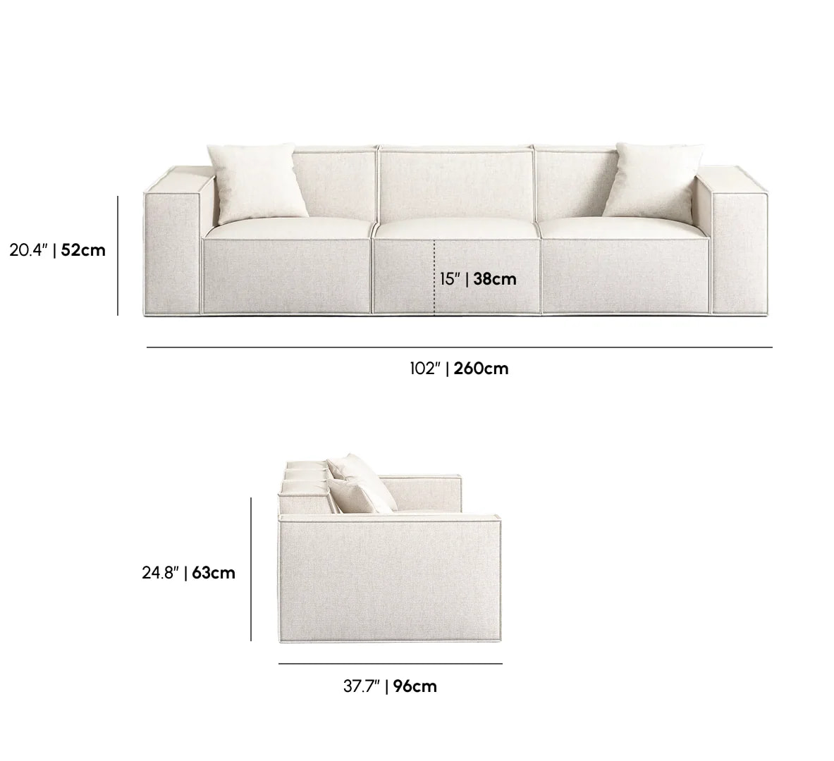 Outdoor Waterproof Compressed Sofa for Patios and Balconies