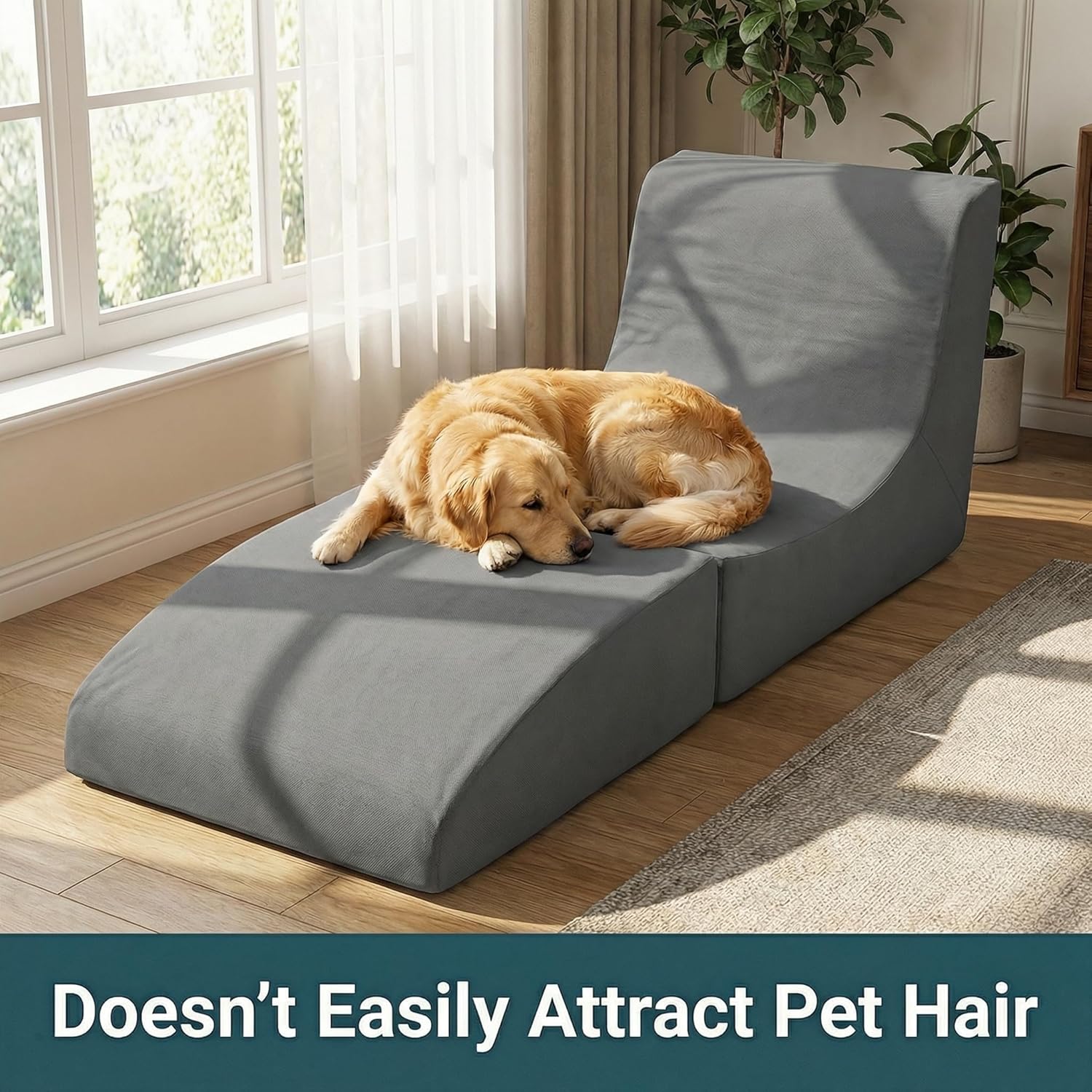 Waterproof Patio Chaise Lounge Chair with Back Support