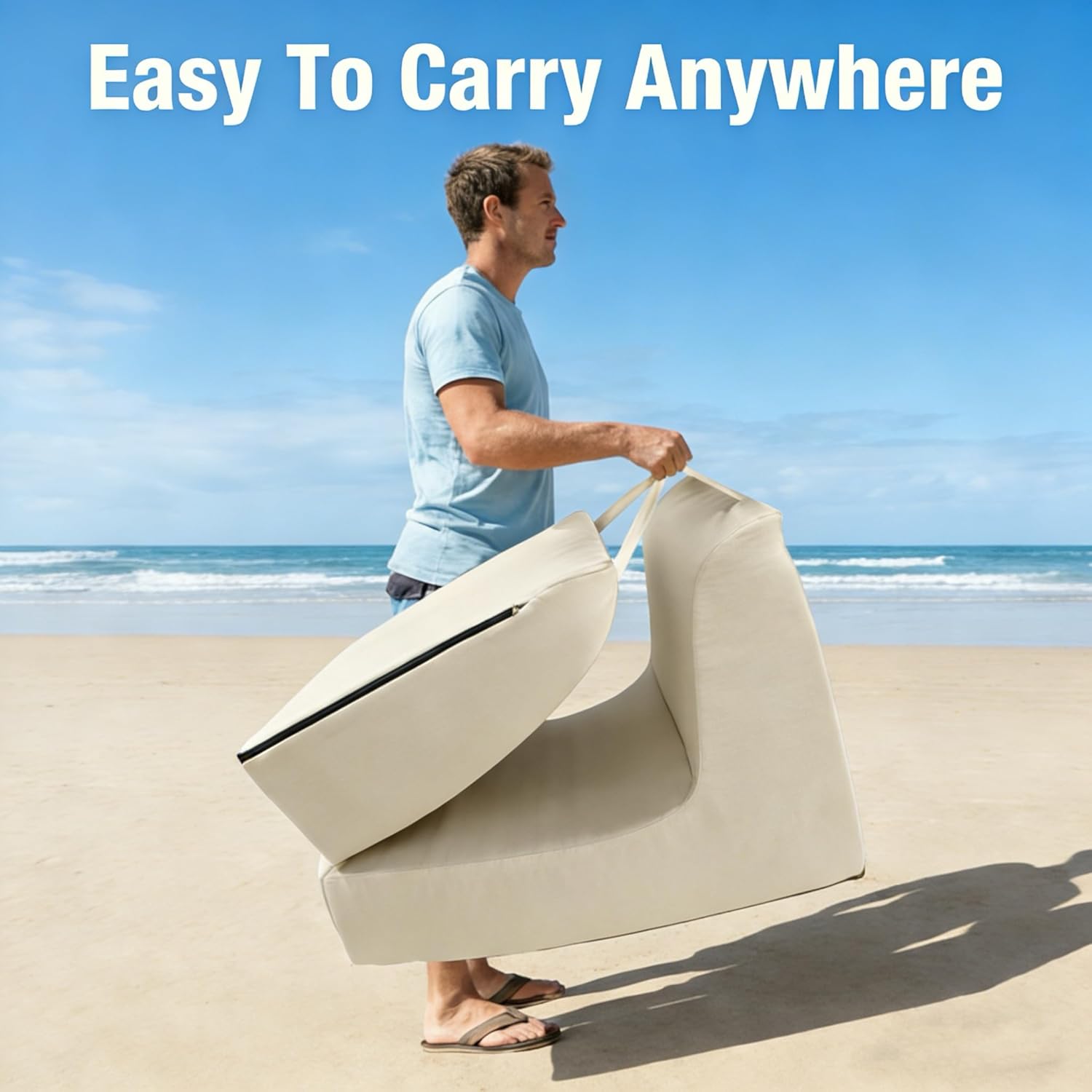 Waterproof Patio Chaise Lounge Chair with Back Support
