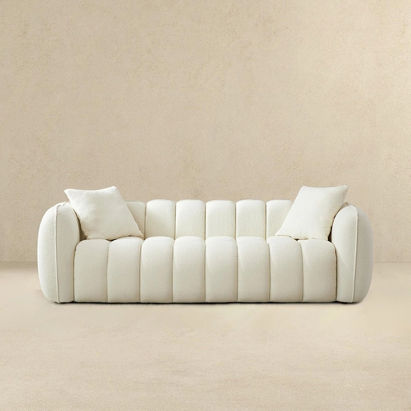 2 Seater One-Piece Compressiable Foam Sofa with Rounded Arms