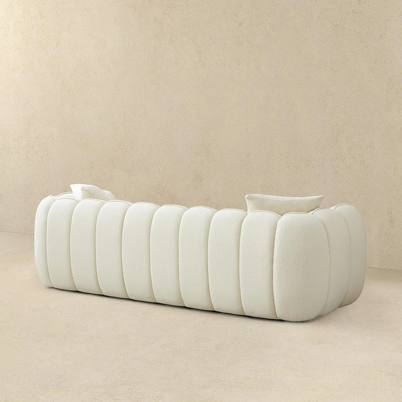 2 Seater One-Piece Compressiable Foam Sofa with Rounded Arms