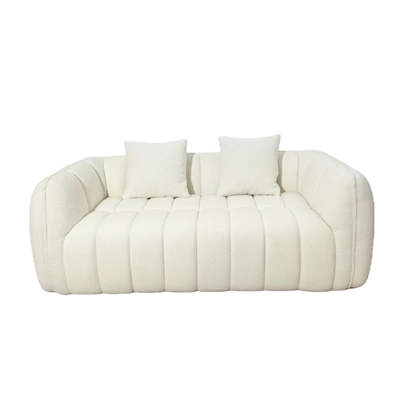 2 Seater One-Piece Compressiable Foam Sofa with Rounded Arms