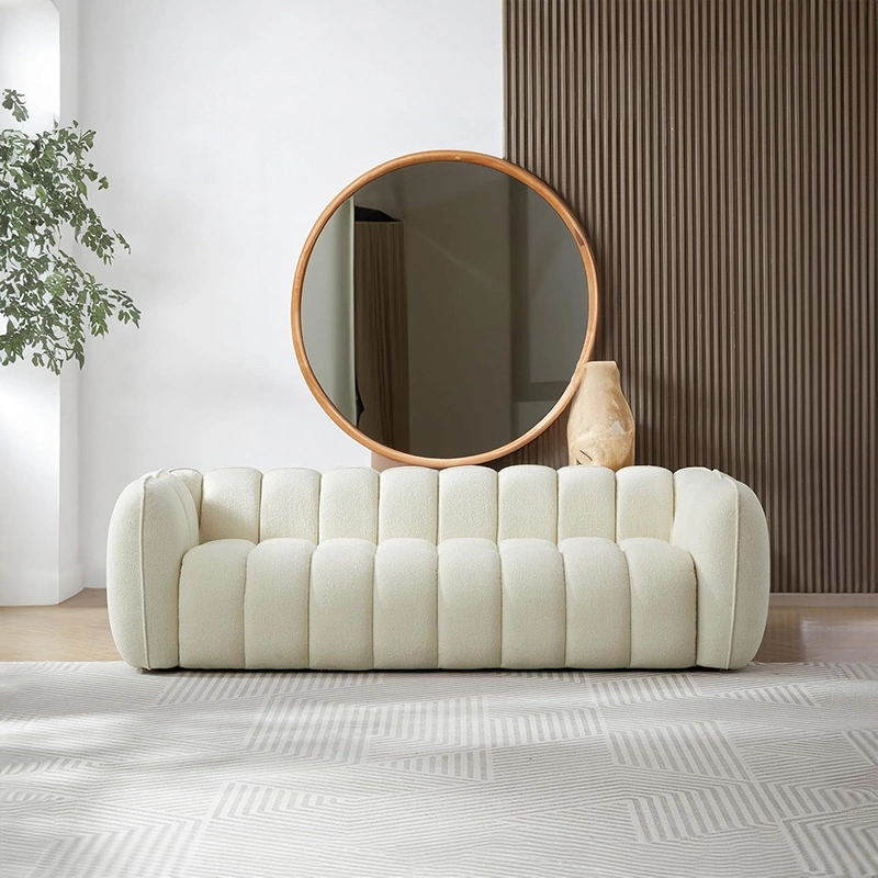 2 Seater One-Piece Compressiable Foam Sofa with Rounded Arms