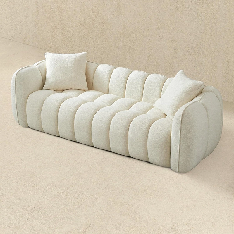 2 Seater One-Piece Compressiable Foam Sofa with Rounded Arms