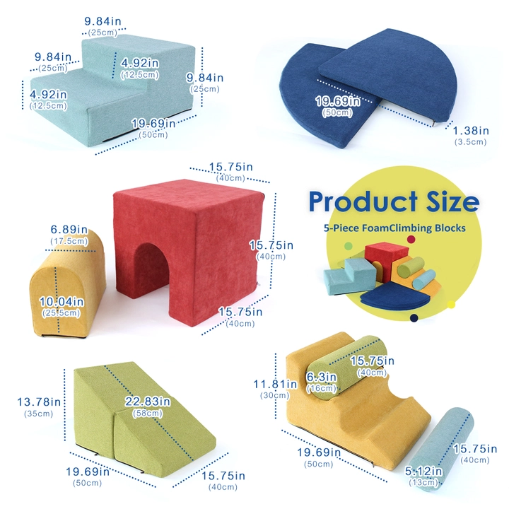 9-Piece Kids Colorful Foam Climbing Equipment