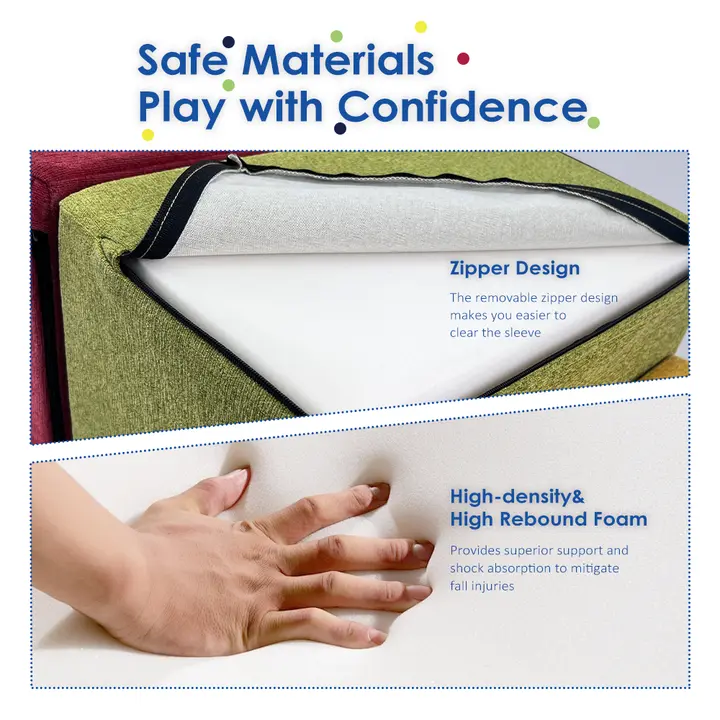 9-Piece Kids Colorful Foam Climbing Equipment