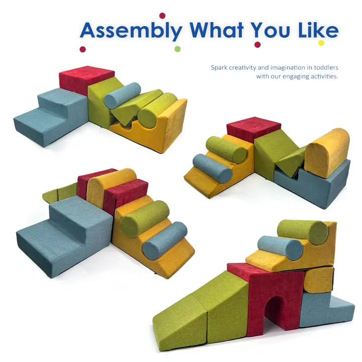 9-Piece Kids Colorful Foam Climbing Equipment