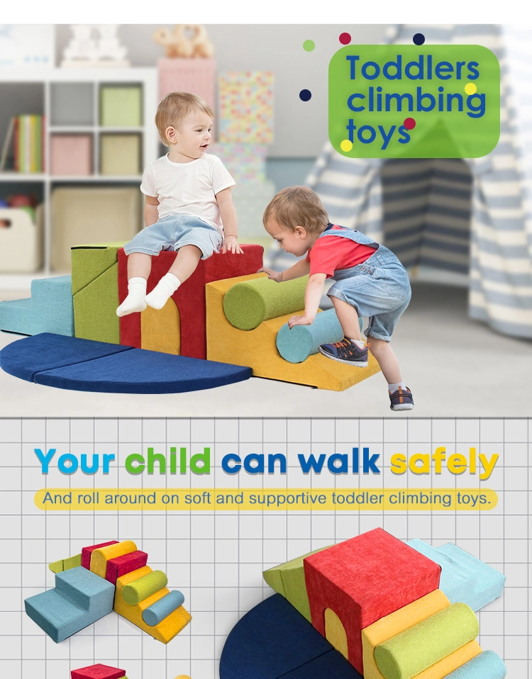 9-Piece Kids Colorful Foam Climbing Equipment