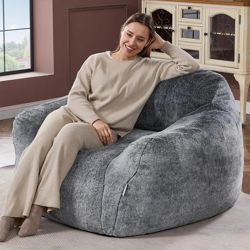 Oversized Lazy Sofa With Armrest and Compressible Shredded Foam